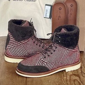 Loro Piana Women's Shearling Cashmere Apre Ski Hiking Boots Size 11 41.5 EU